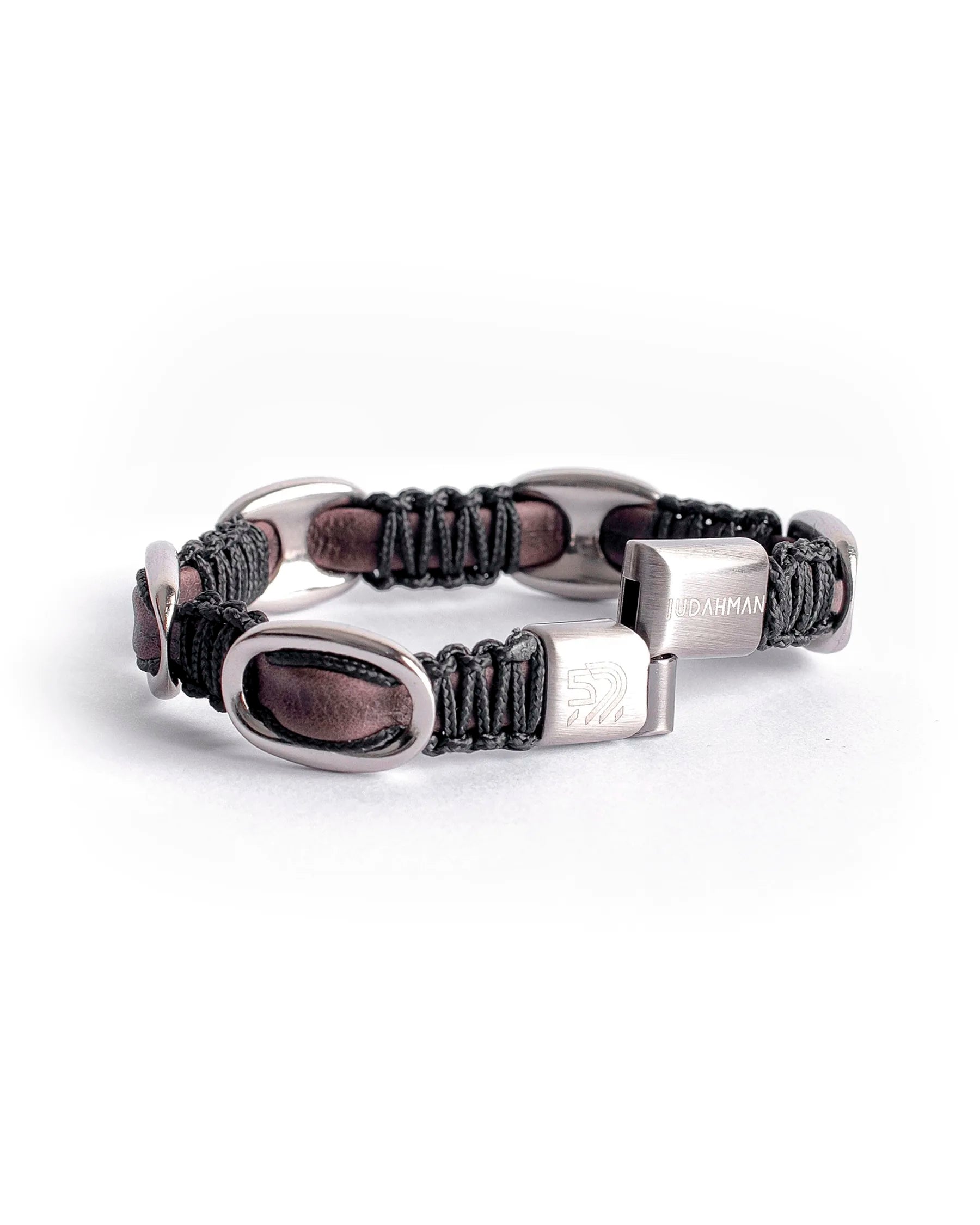 PULSEIRA FORZA EM COURO TABACO COM PRETO
