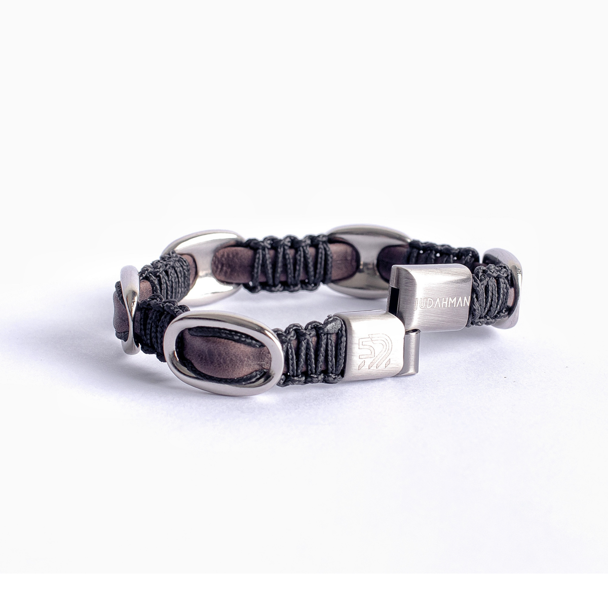 PULSEIRA FORZA EM COURO TABACO COM PRETO