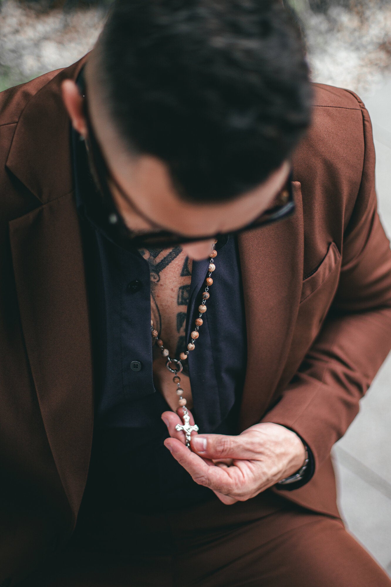 TERÇO AGATA TIBETANA